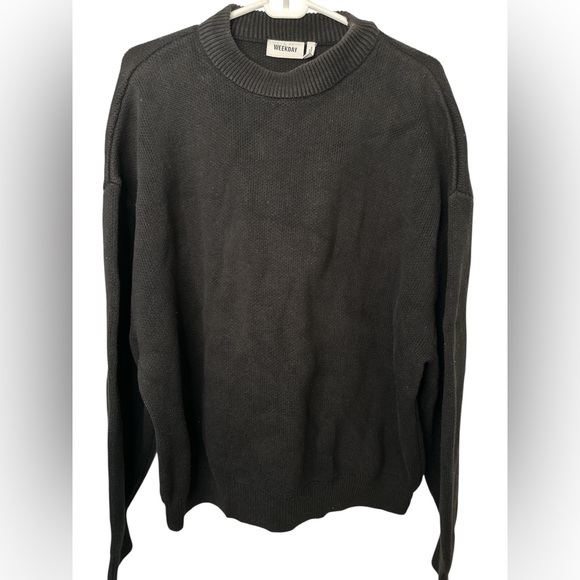 Weekday Black John Oversized Sweater - Picture 1 of 8